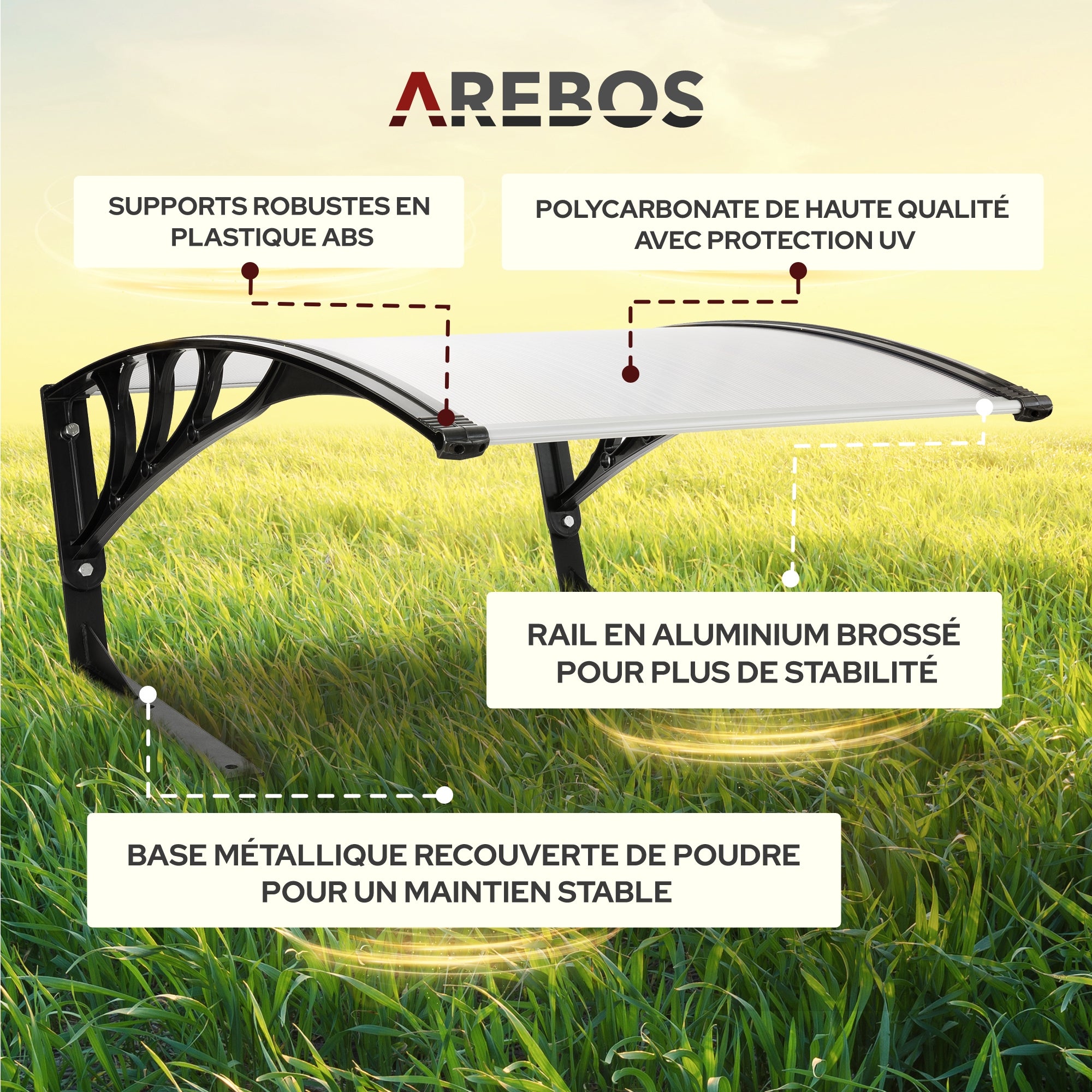 AREBOS Garage de tondeuse robot Abri pour Robot Taille 102 x 79 x 46 cm Résistant aux intempéries + protection UV - 4