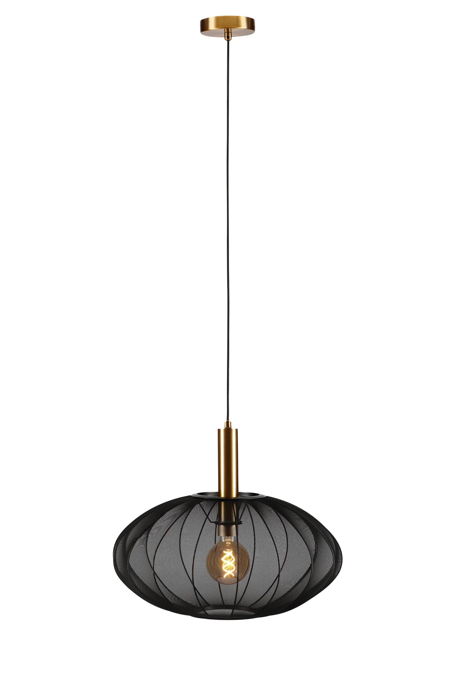 Lampa wisząca CORINA czarno-złota-odcienie złota 1xE27x40W tkanina wym:170x50x50cm IP20 Lucide
