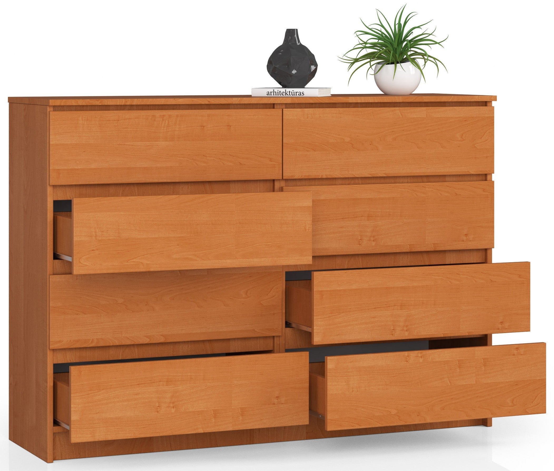 Komoda AKORD K140 Olcha 138 cm 8 szuflad kolor Olcha mat 138x40x99 cm - 2