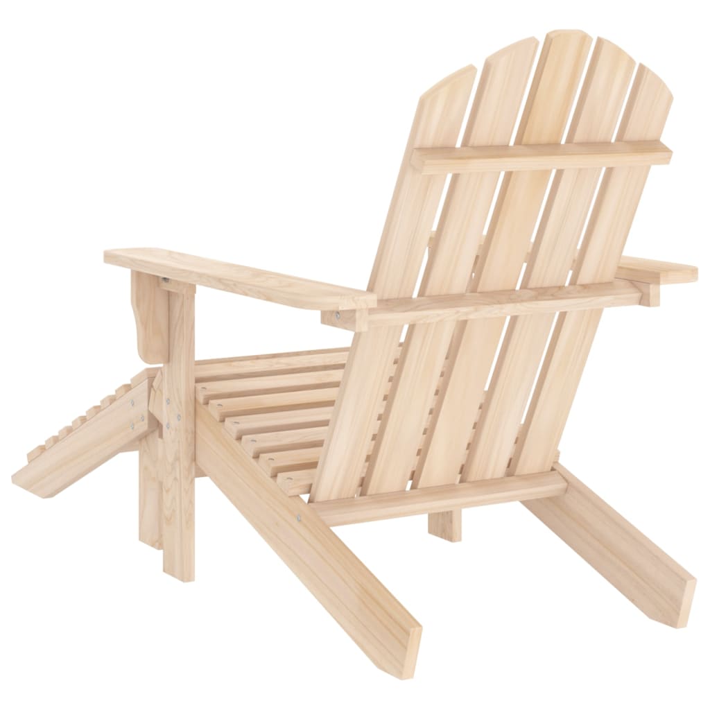Chaise de jardin | Chaise d'extérieur Adirondack avec pouf bois de sapin solide CFW814331 - 4