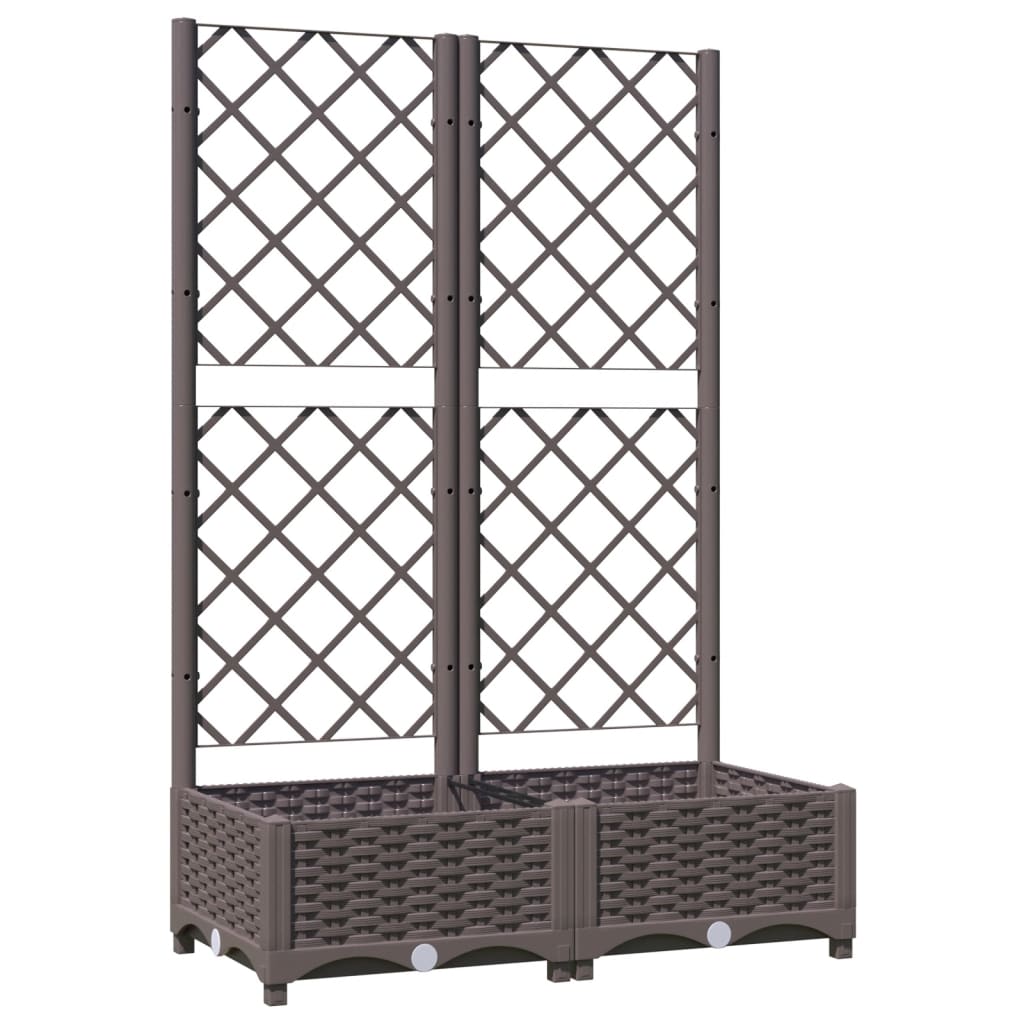 Vaso/floreira jardim c/ treliça 80x40x121,5 cm PP castanho - 2