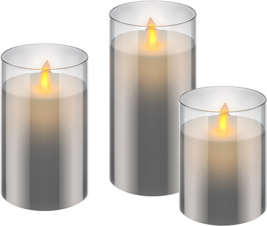 Candele LED Con Vera Cera Tremolanti - 3 Pezzi Con Telecomando E Timer Dimmerabile - Sicure E Decorative Per Casa E Feste