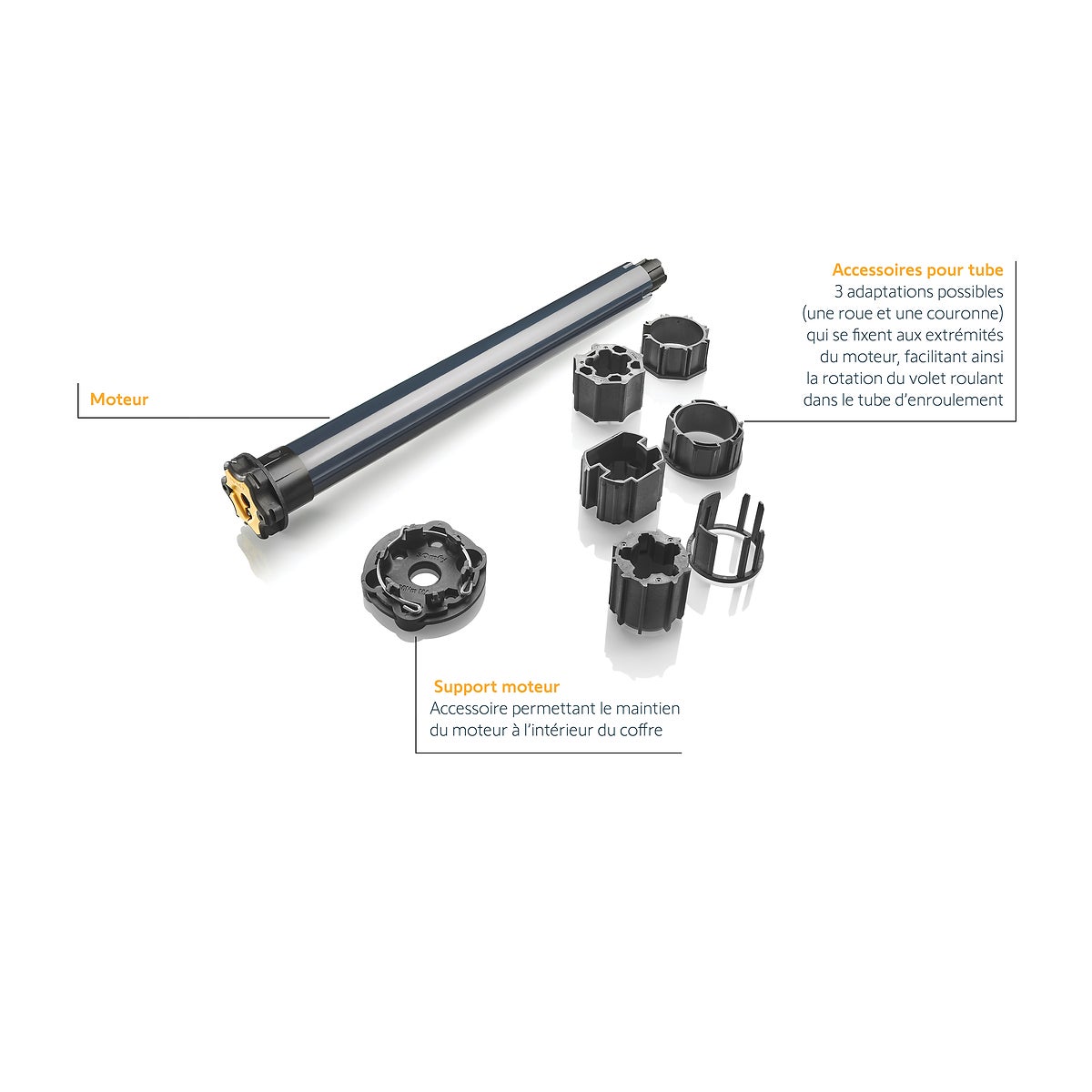 Somfy - Kit de remplacement avec moteur LT50 pour moteur volet roulant - Filaire - 4