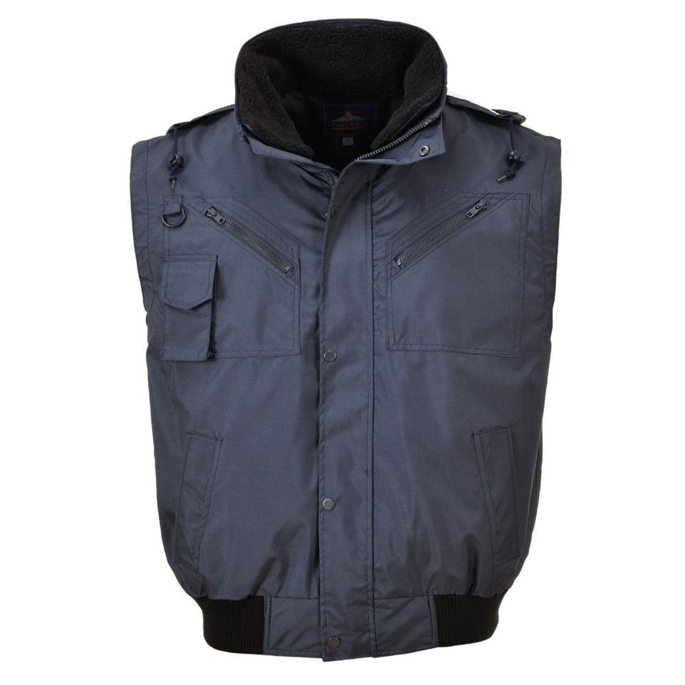 Blouson de travail pilote imperméable manches amovibles 3-en-1 Portwest Bomber Marine XL - 5