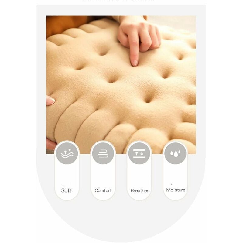 (Bege) Linda almofada retangular imitando cor biscoito para assentos, pisos, bares e salas de jogos! - 5