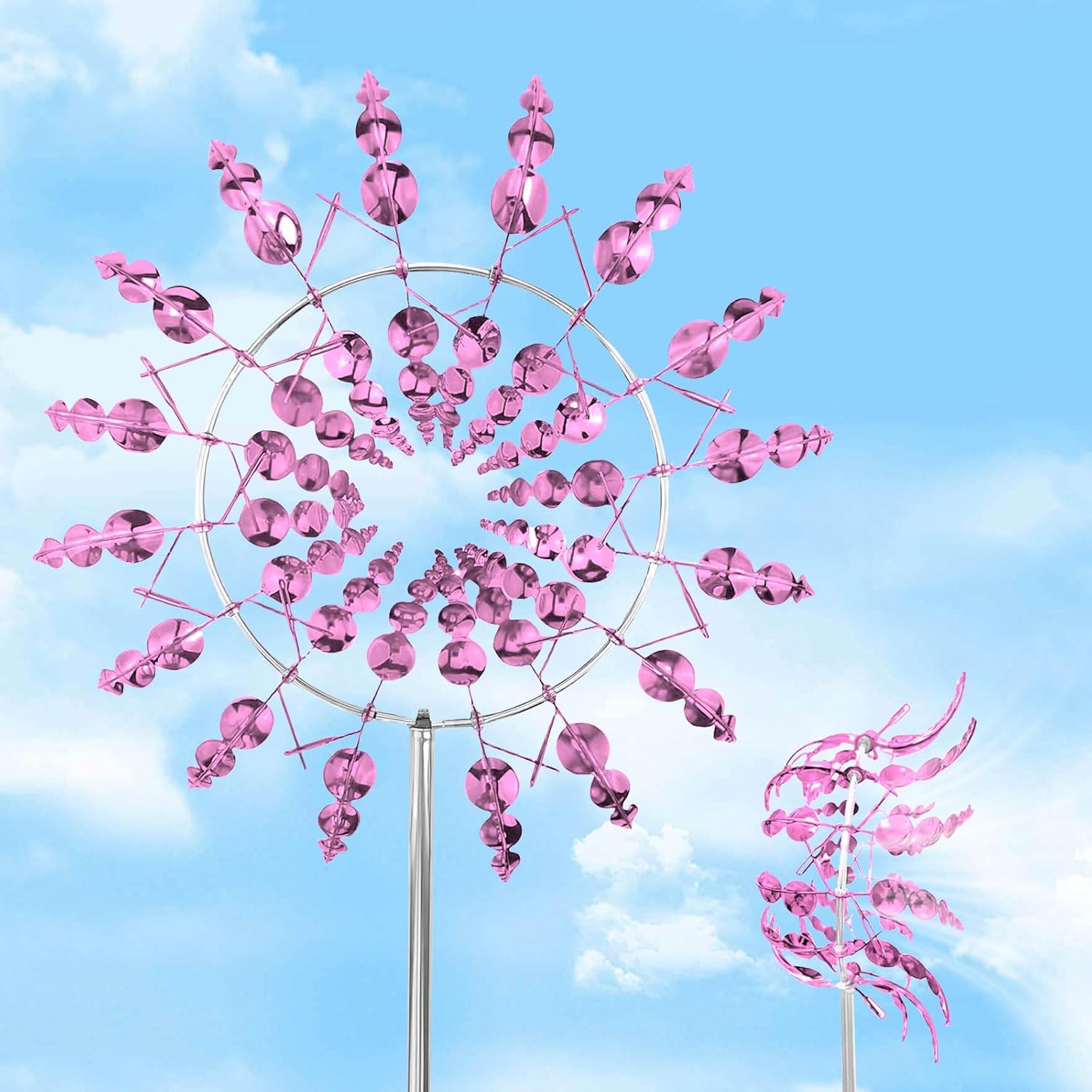 Girouette Ballon Air Chaud Moulin à Vent Montgolfière Colorée – Spiral Ballon à Air Chaud 140 X 25 Cm – Déco Extérieure Suspendue Pour Jardin Ou Fête