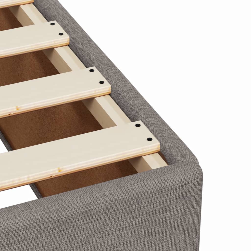 Cadre de lit sans matelas taupe 160 x 200 cm tissu - 7