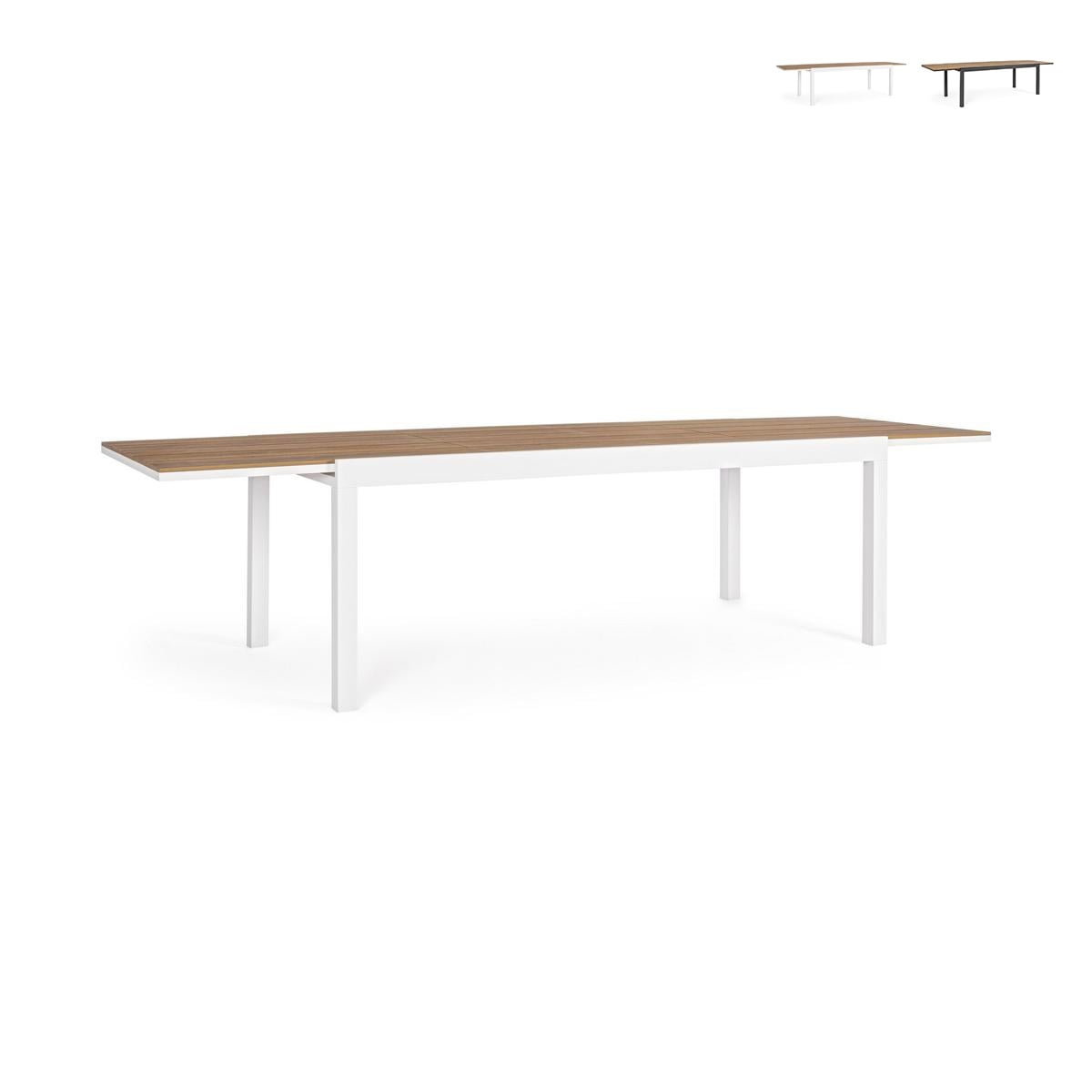 Table d'extérieur 200-300x95x74h Blanc
