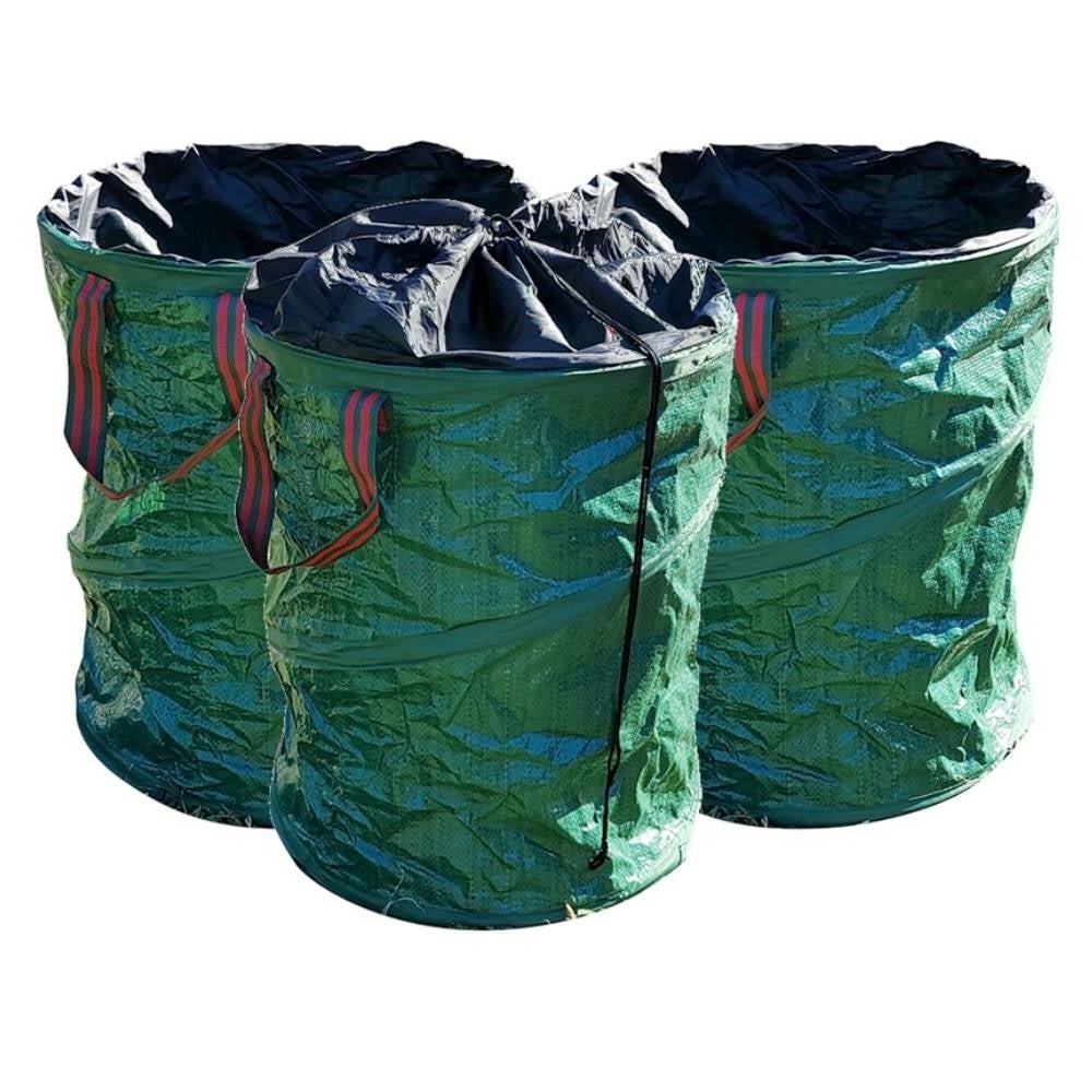 3 Bolsas De Jardín Reutilizables 150 Litros - Con Asas, Para Hojas, Césped Y Residuos Verdes, De Polipropileno Resistente