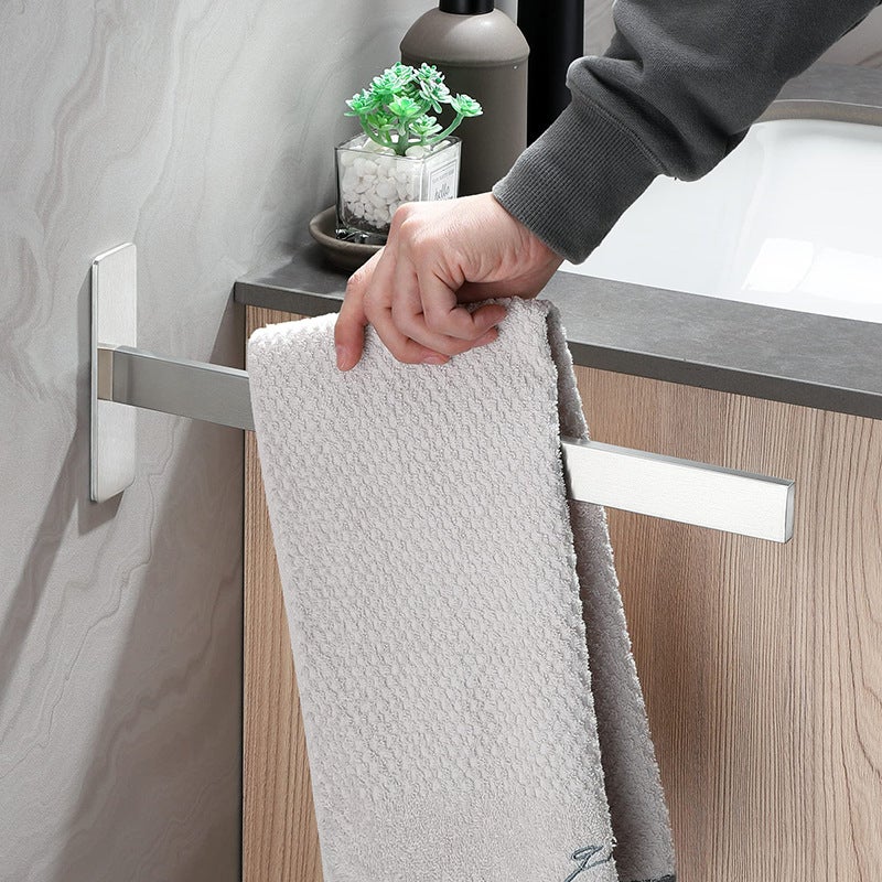 Srebrny wieszak na ręczniki bez wiercenia, ścienny, ze stali nierdzewnej typu 304, kuchenny, na ręczniki