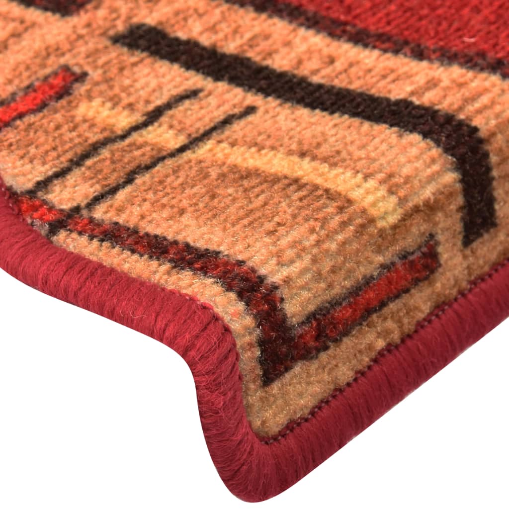 Tapis d'escalier autoadhésifs 5 pcs 65x21x4 cm Rouge - 7