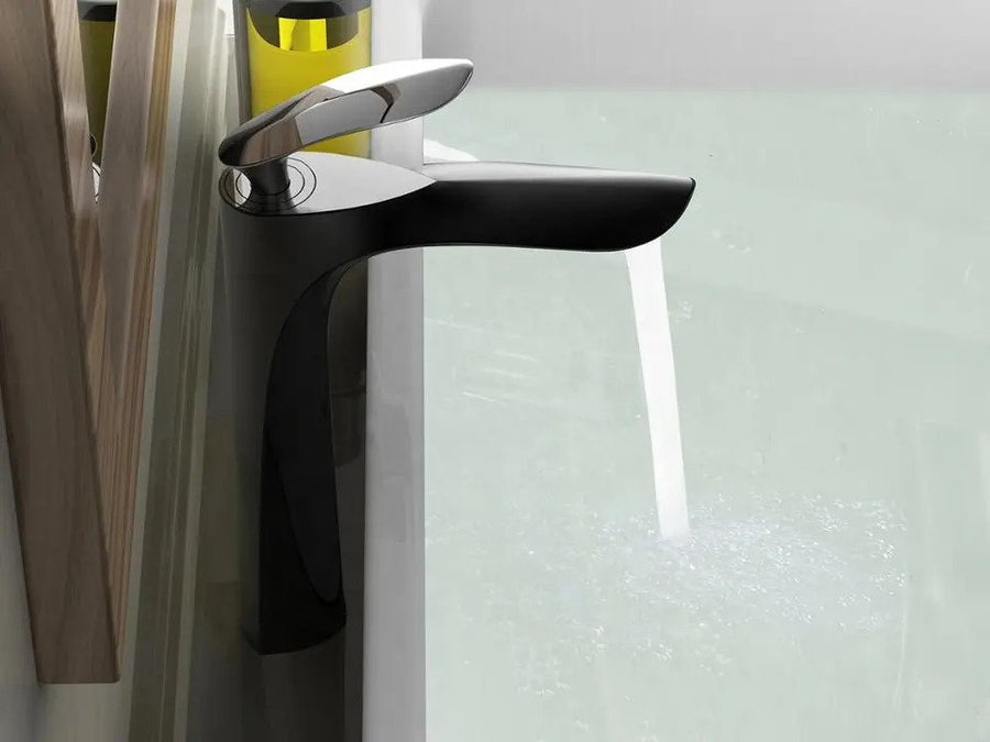 ROBINET DE LAVABO SURÉLEVÉ 205 EN LAITON NOIR ET CHROME COLLECTION CÉPHISE - 3