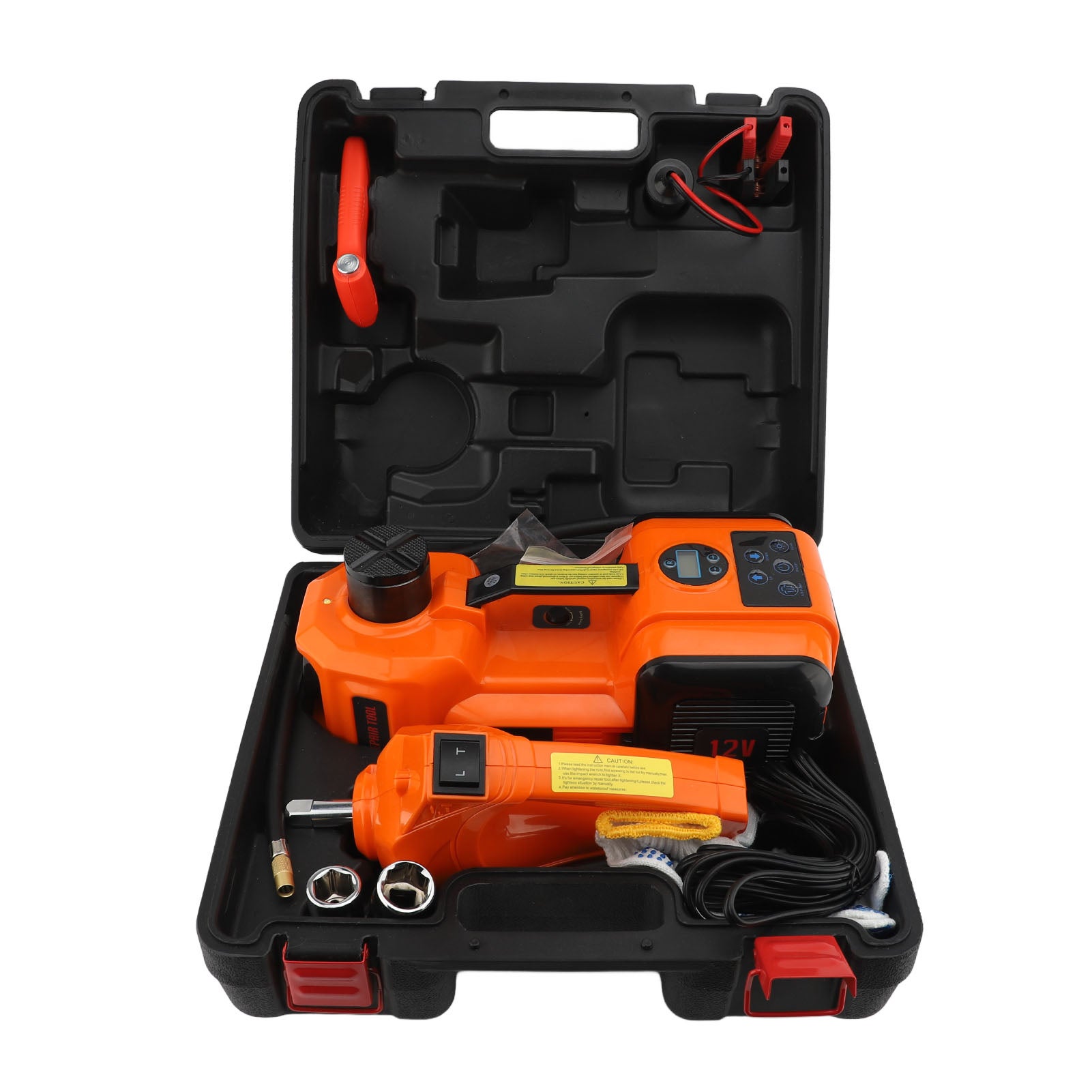 Podnośnik hydrauliczny elektryczny 12 V z wyświetlaczem cyfrowym, kluczykiem i funkcją pompowania 135-360 mm 155-450 mm 235-530 mm