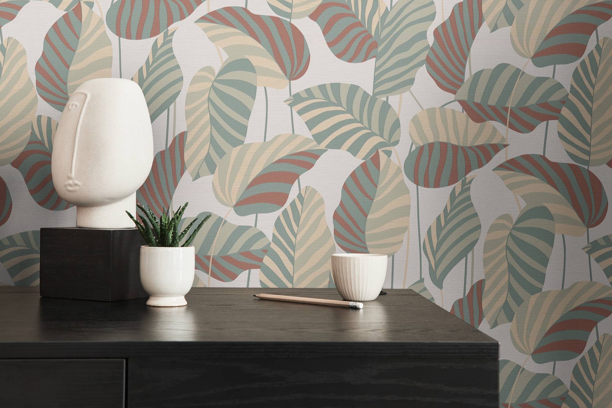 A.S. Création, carta da parati in tessuto non tessuto, carta da parati floreale, vegetale, rotolo 10,05 m x 0,53 m, AS390941, Bianco, Verde - 4