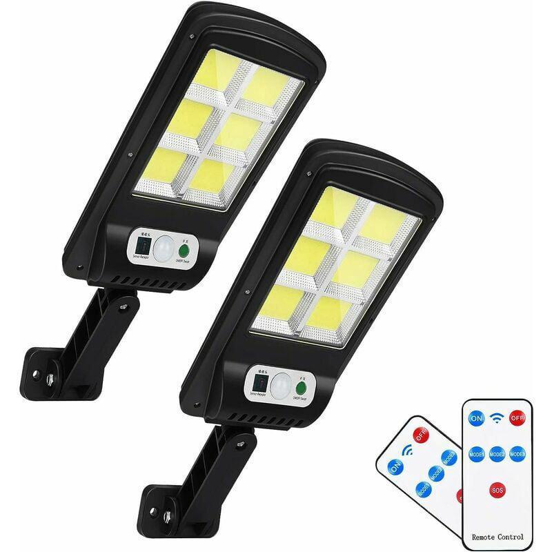 2 zdalnie sterowane lampy LED, zewnętrzna lampa podłogowa LED zasilana energią słoneczną, bezprzewodowa lampa ścienna zasilana energią