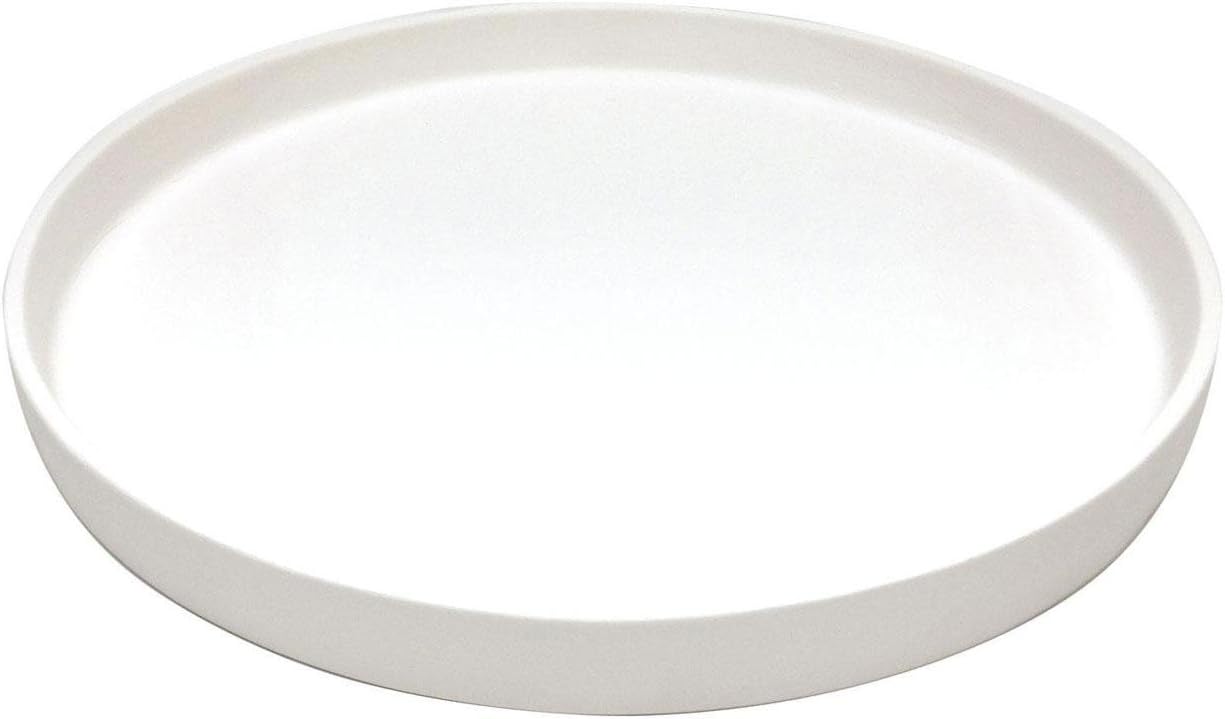 Biała ceramiczna taca na doniczkę o średnicy zewnętrznej 21 cm, odpowiednia do skrzynek kwiatowych wewnątrz i na zewnątrz, 1 sztuka