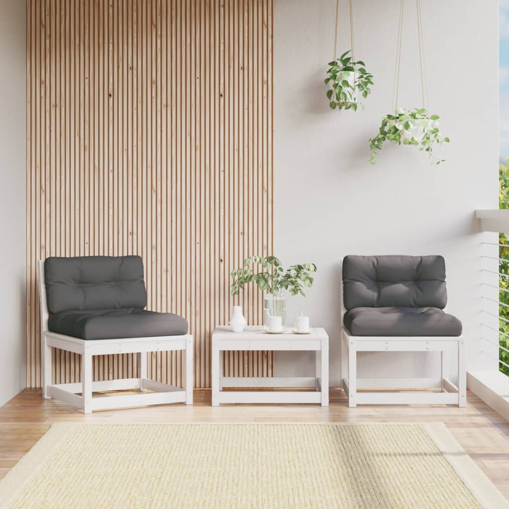 Canapés de jardin avec coussins 2 pcs en bois de pin blanc massif - COMFORTXL - 2