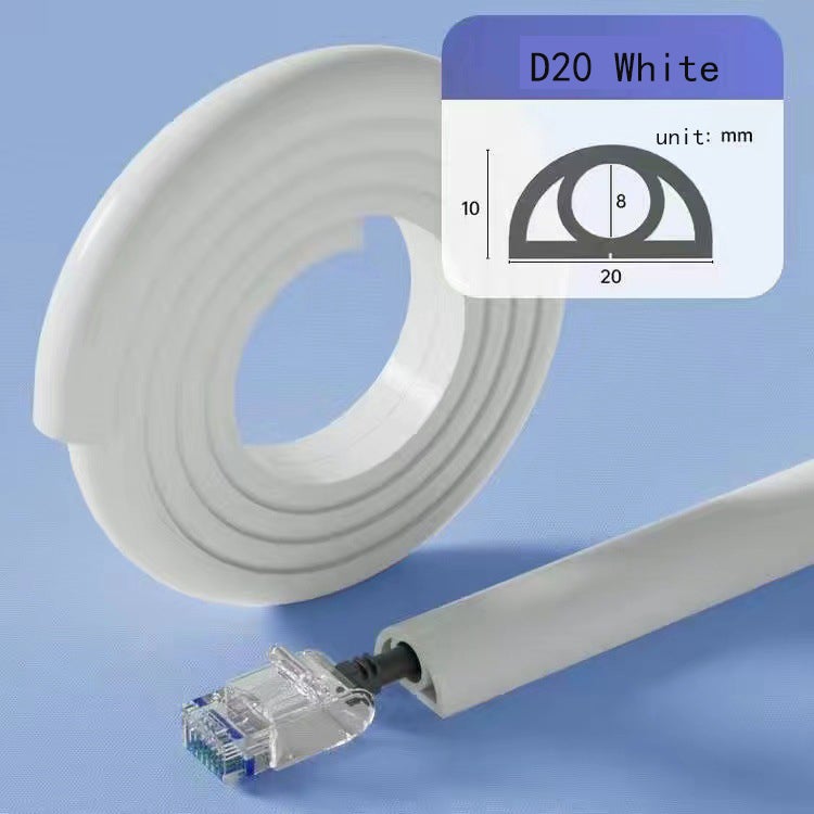 Goulotte de câbles en PVC à fixer au sol, diamètre intérieur 8 mm D20 blanc, protection des câbles pour la maison et le bureau - 3