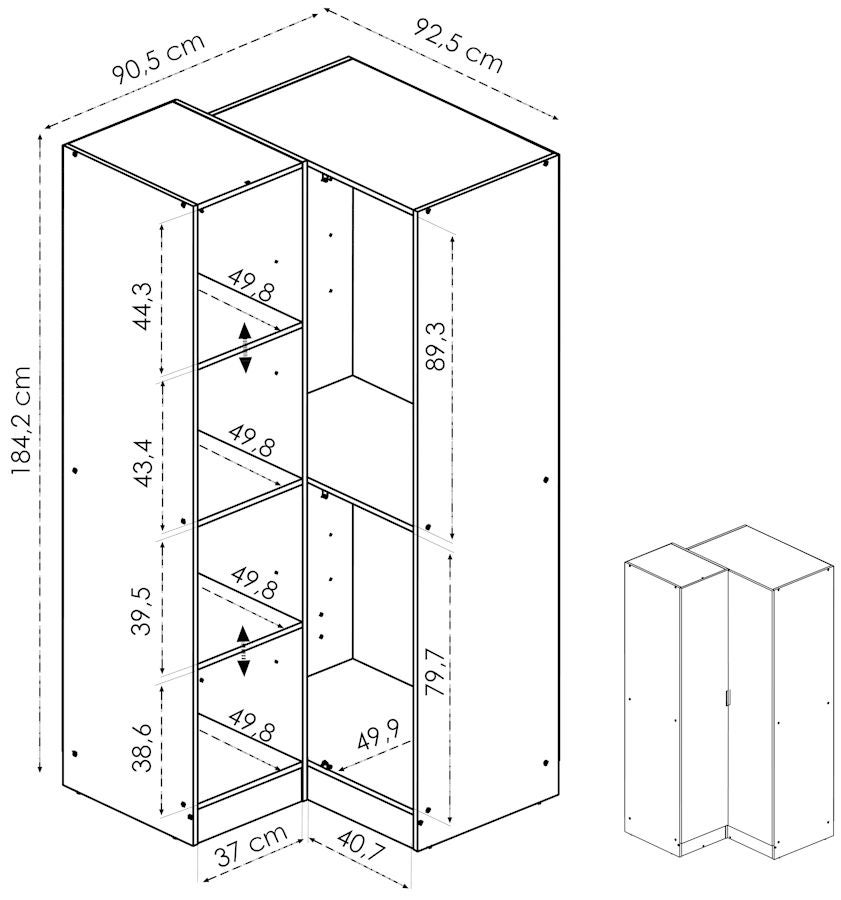 ESSEN Armario Rincon con puertas blanco - 4