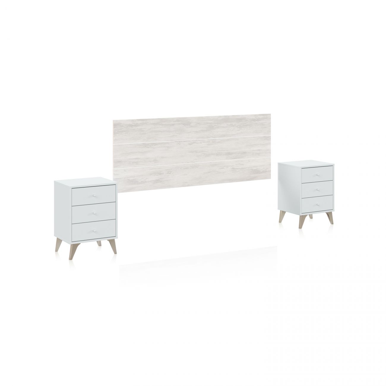 Duehome  Cabecero Con Mesitas Iconic Artik ( Mate) – Velho 40 X 56 X 33,5 Cm Blanco , Leroy Merlin
