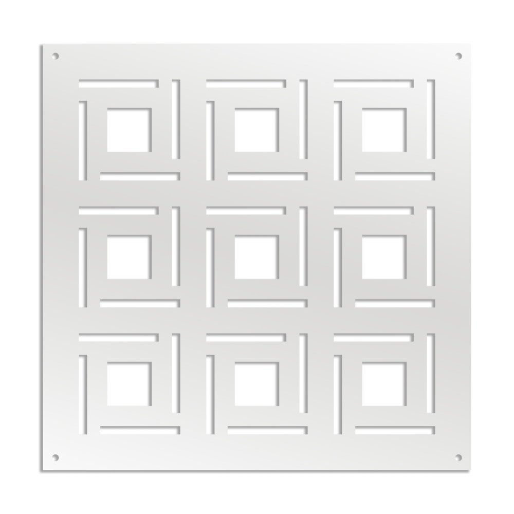 4SIDES - Panel perforowany z PVC - Osłona przeciwsłoneczna - Rozmiar 73x73 cm - Grubość 1 cm - Kolor BIAŁY