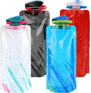 Borraccia Pieghevole 2 Pezzi Da 500 Ml – Senza BPA, Morbida E Riutilizzabile, Con Cappuccio Antigocce, Per Corsa E Trekking