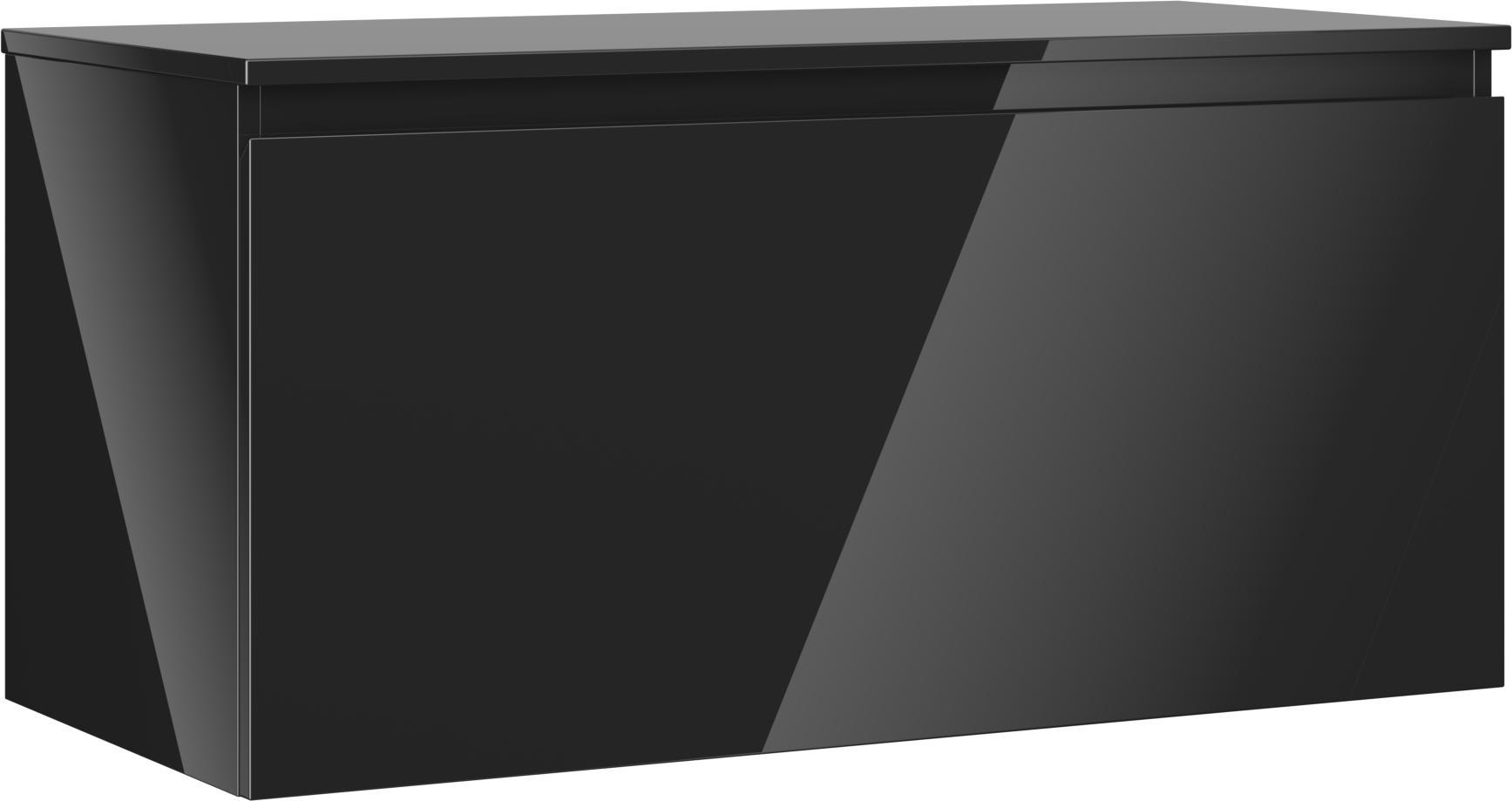 Mexen Orio szafka łazienkowa podumywalkowa 100 cm z blatem, 1 szuflada, czarna połysk - 91A10-10047-1-BFC70