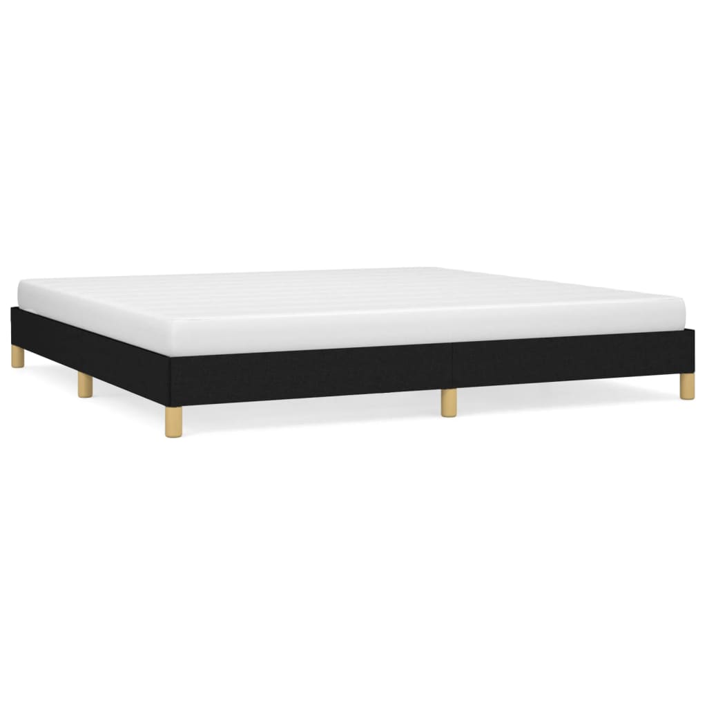 Cadre de lit sans matelas, tissu noir, pour la chambre, 200 × 200 cm - 2