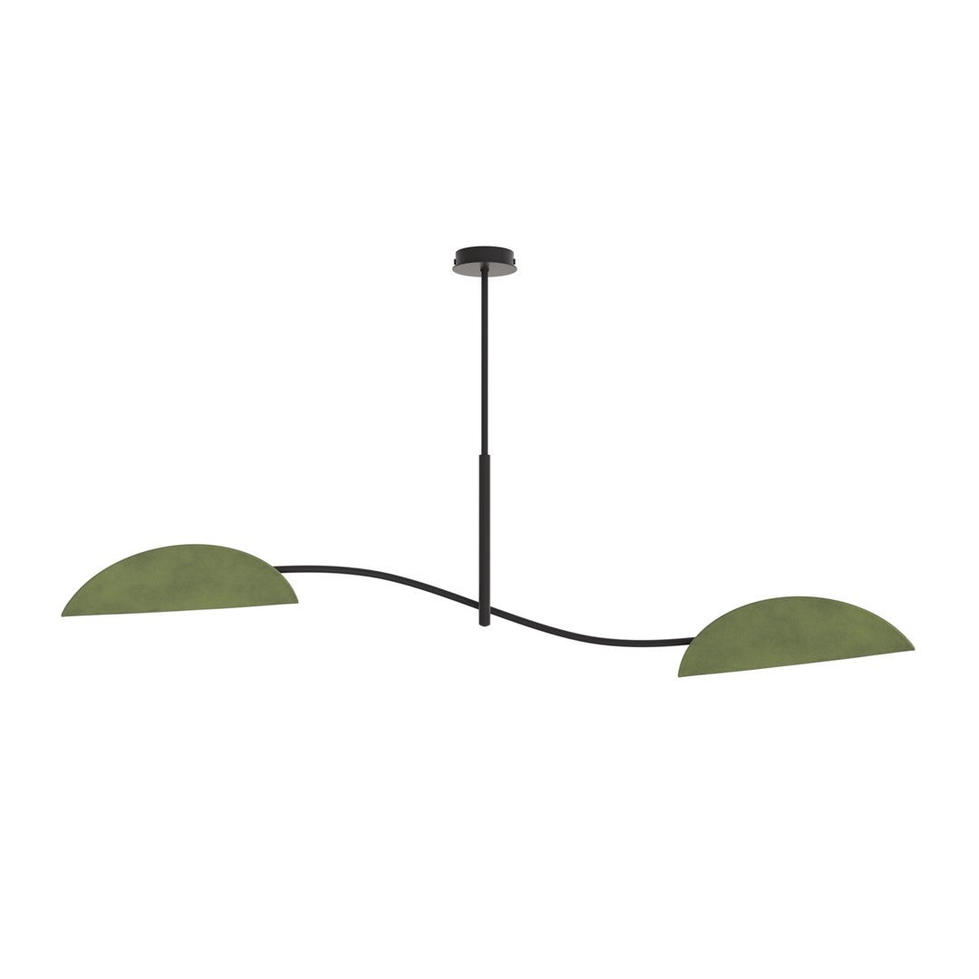 Lampa wisząca LOTUS czarno-zielona 2xE14x15W tkanina wym:54x105x18cm IP20 Emibig