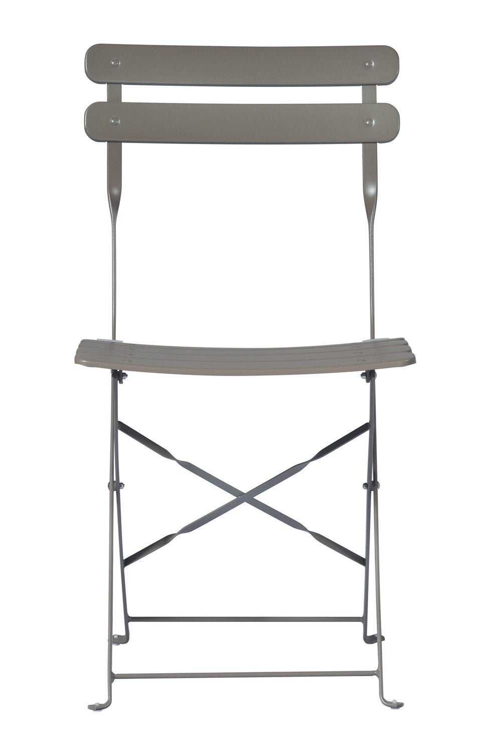 Conjunto de 2 sillas bistró de jardín plegables con estructura de hierro antracita - 8