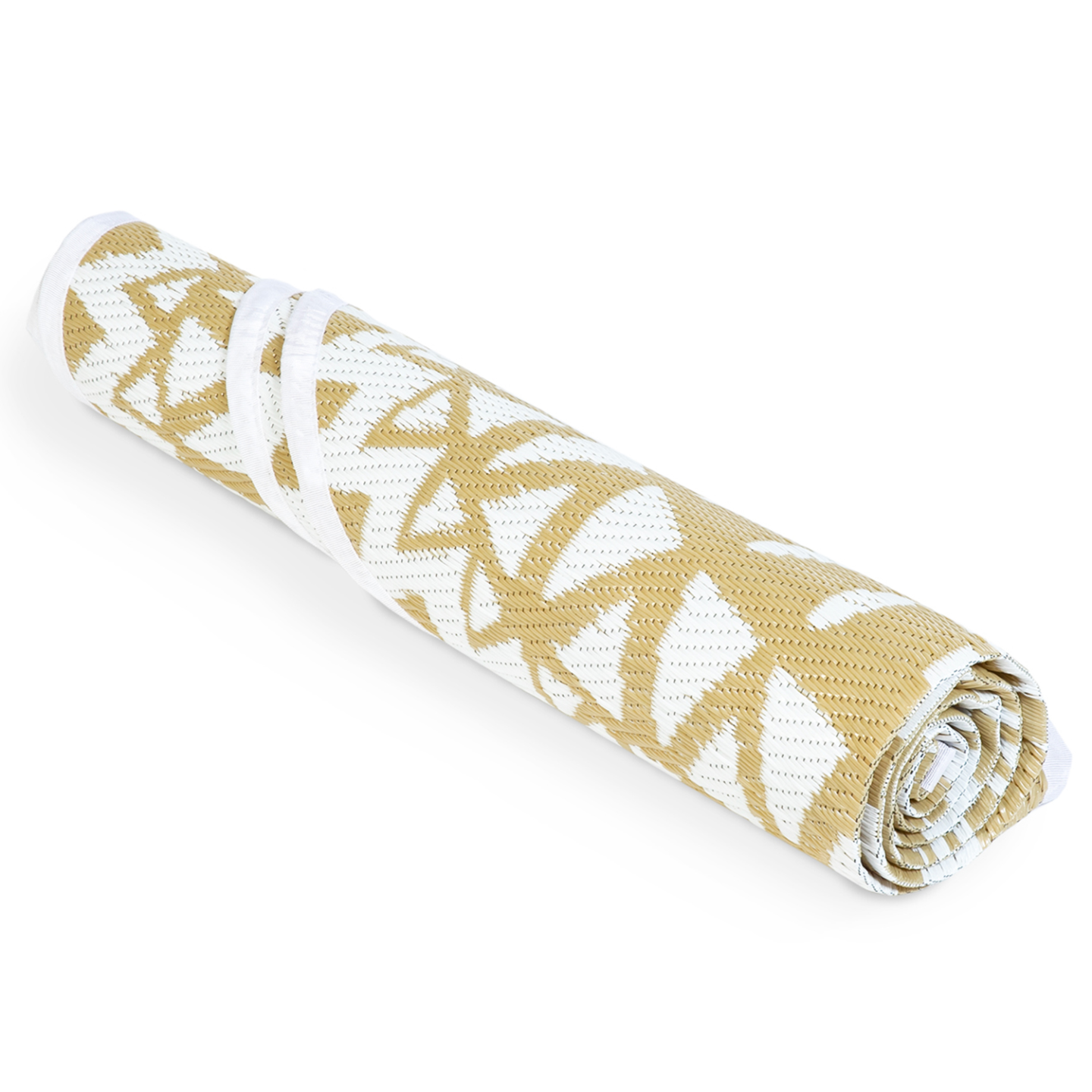 Tapis extérieur ROND naturel et blanc D.150 CM - 4