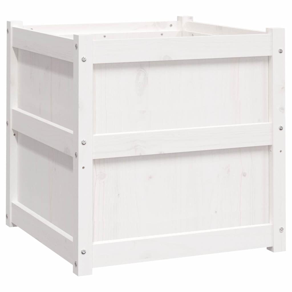 2pcs Jardinières Bac à Fleurs Pot De Fleurs - blanc bois de pin massif n26l - 5