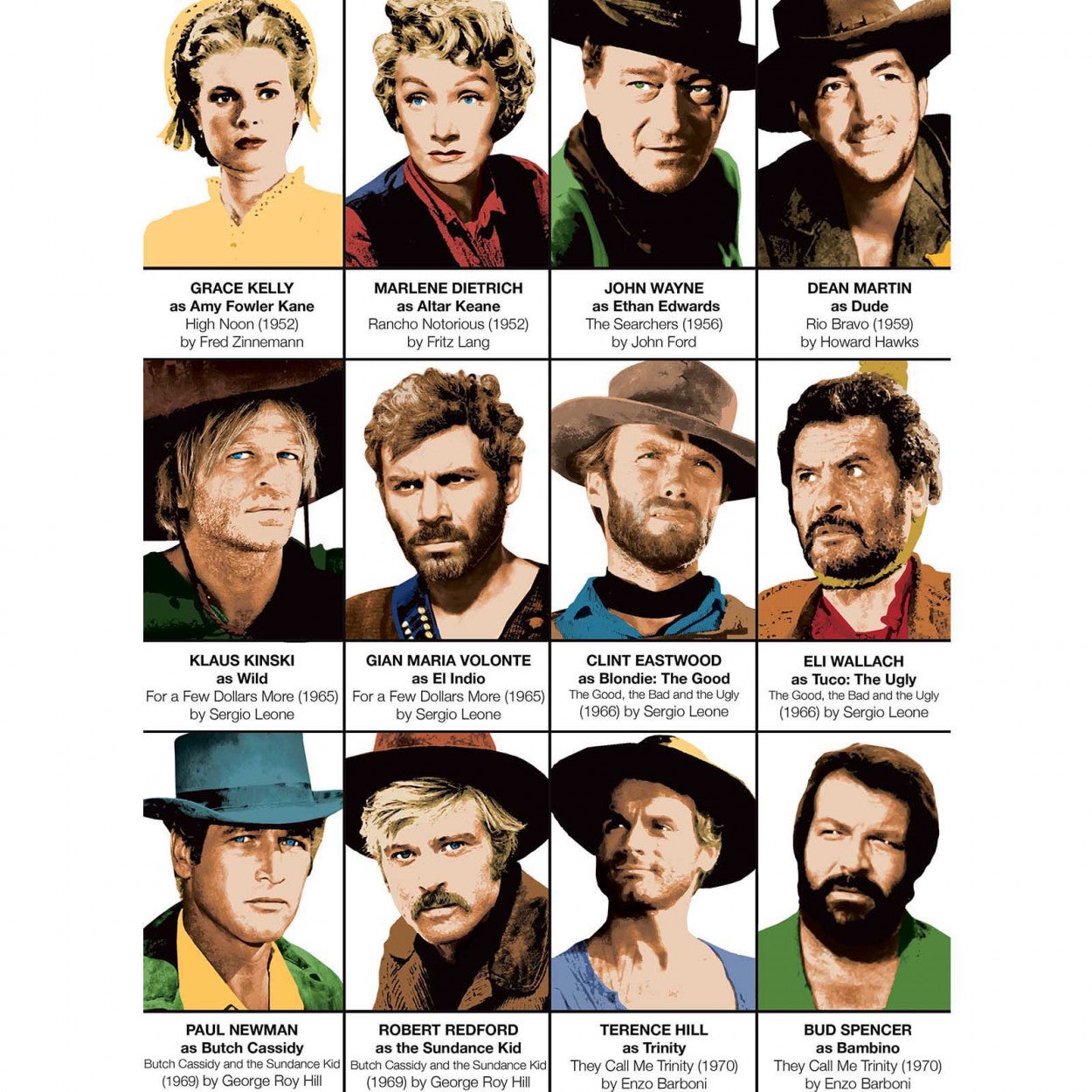 Affiche d’art 50 x 70 cm - Western Movie Characters - Olivier Bourdereau - 5