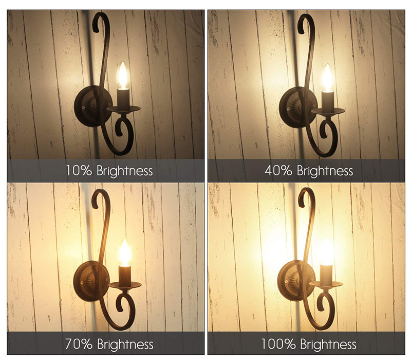 Paquete de 12 bombillas LED regulables de 4 W de color blanco cálido 2700 K, compatibles con lámparas de araña y ventiladores de techo, E12. - 6