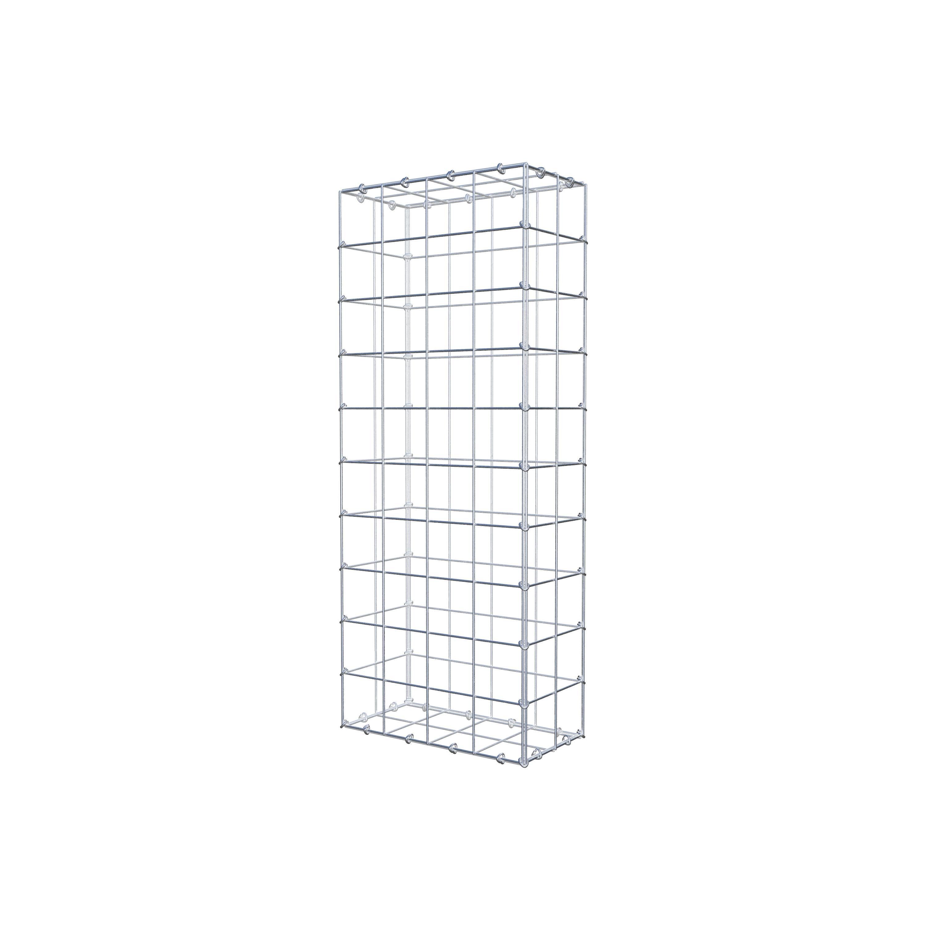 Gavión de acero galvanizado 100x20x40cm (LxAxP), malla 10 x 10cm, Anillo en C, jaula metálica para muro o jardín - 2