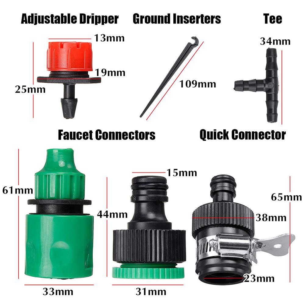 Système d'irrigation de Jardin, kit d'irrigation Goutte à Goutte de 30 m, kit de Buses d'irrigation Goutte à Goutte à Goutte pour Plantes - 2
