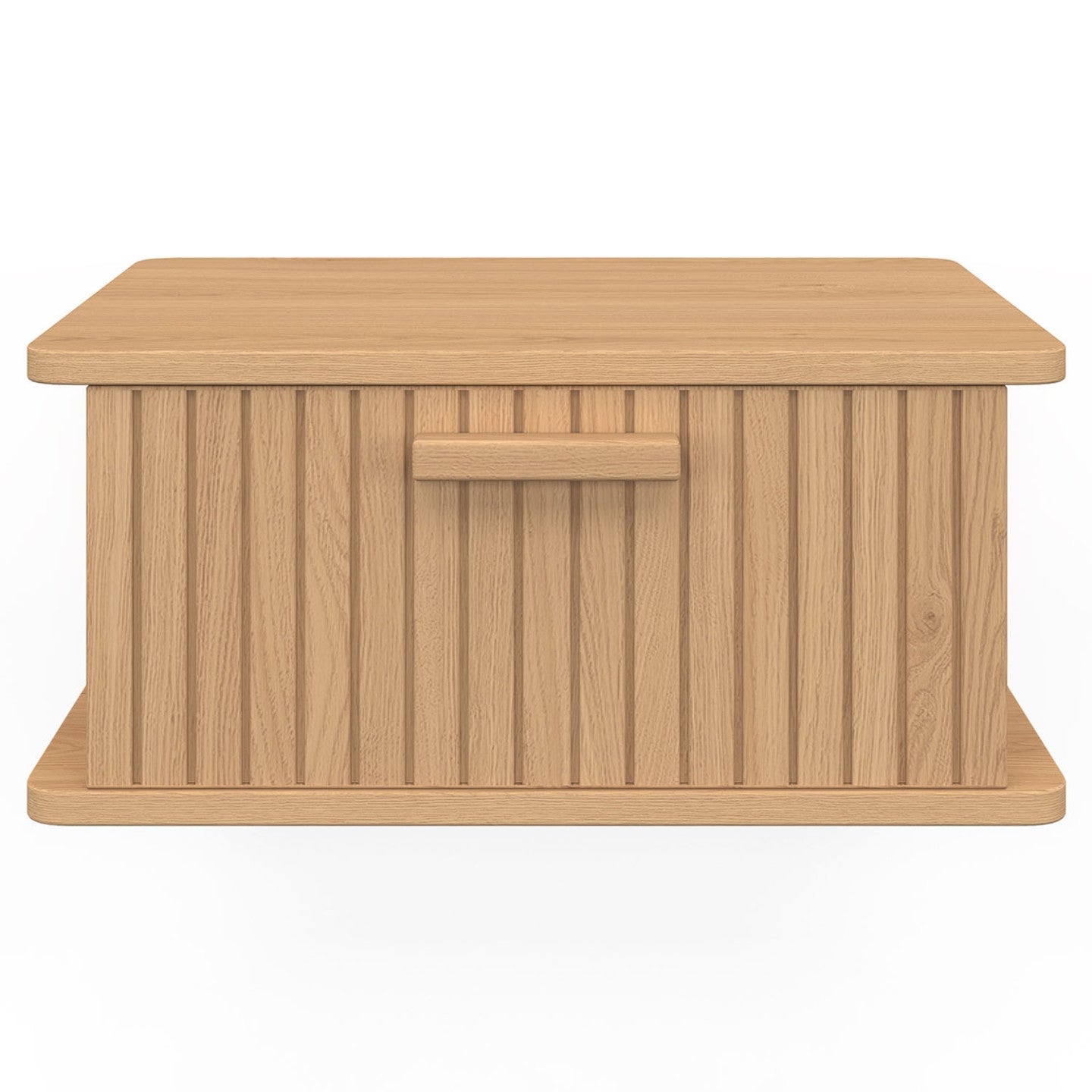 Lot de 2 tables de chevet murales JULIETTE 1 tiroir étagère suspendue lattes tasseau bois - 3