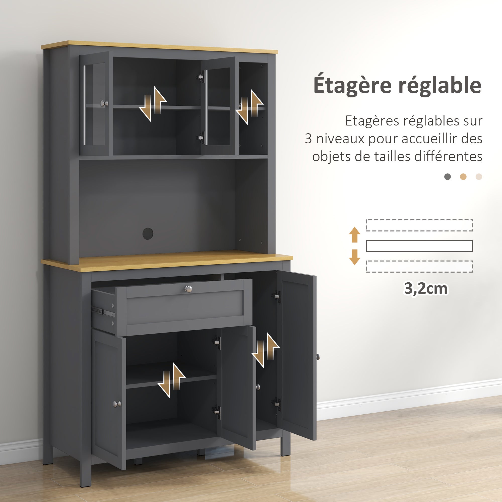 Armoire de cuisine MDF HOMCOM - 5