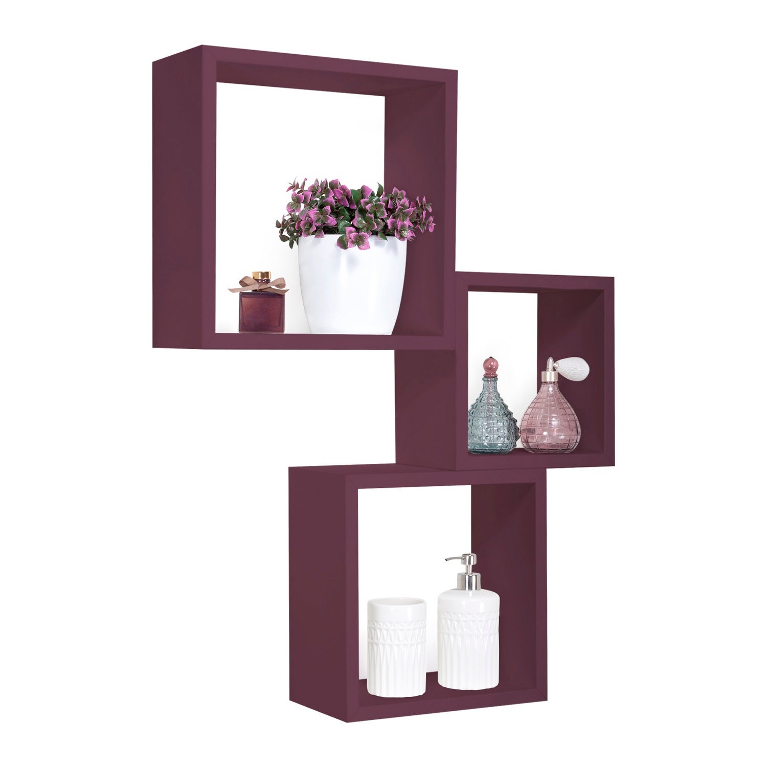 Étagères cubiques murales Lot de 3 cubes modulaires Violet mod. InCubo - 6