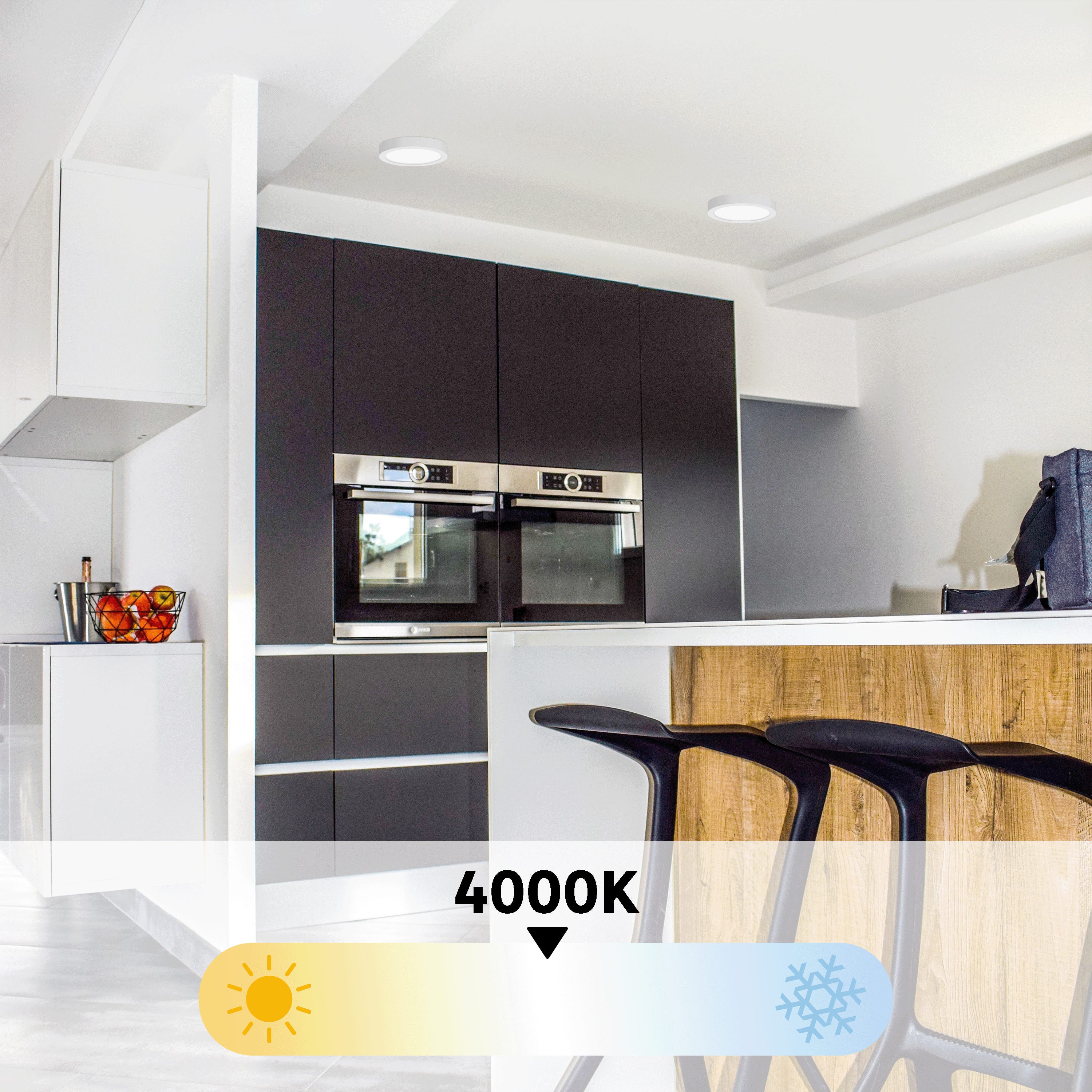 INSPIRE - Conjunto de 2 focos fixos SURFACE L - Focos LED Ø 22,5 cm - 2500 LM - 4000K - Branco neutro - Branco - 4