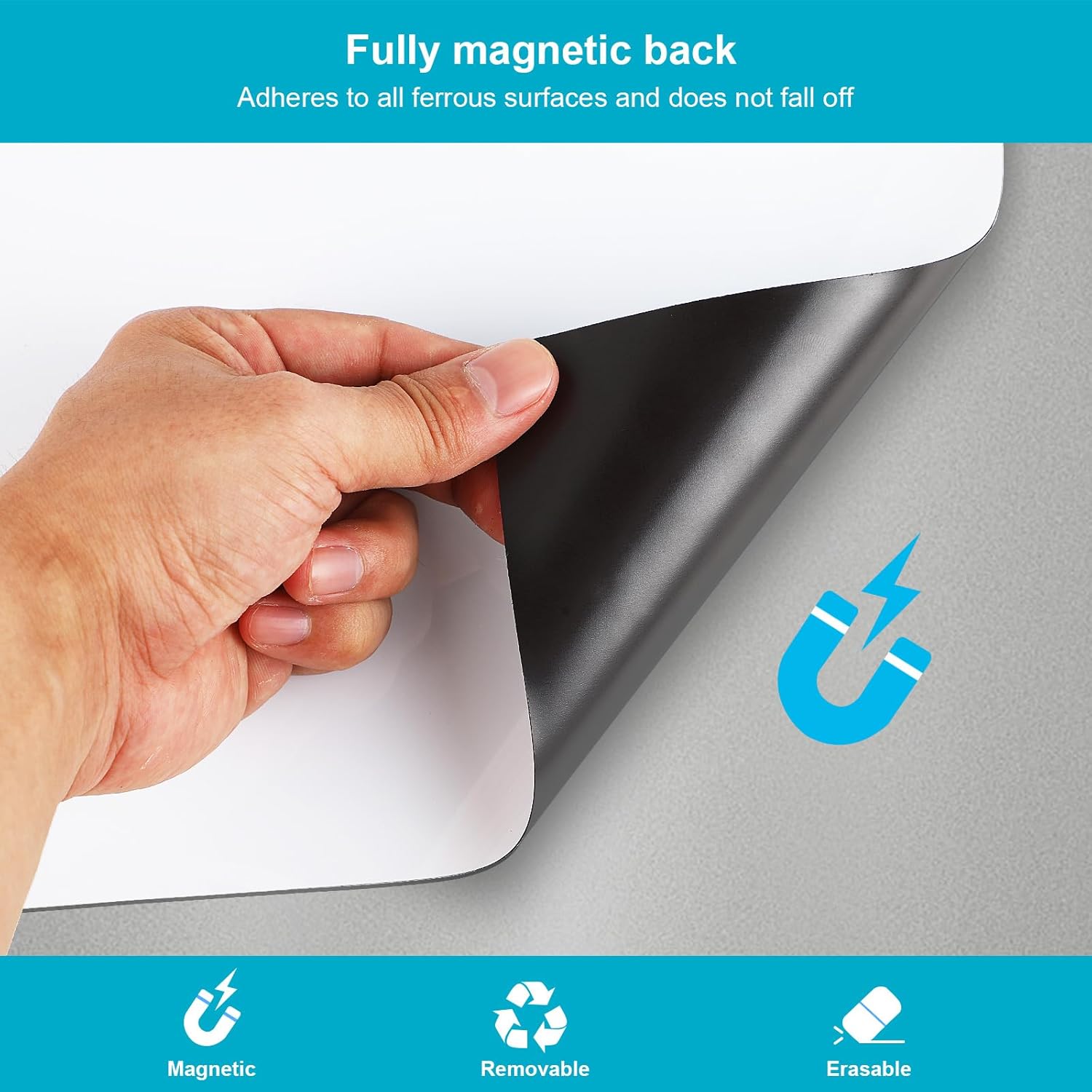 A3 Tableau Blanc Magnetique, tableau magnetique frigo, tableau blanc effacable magnetique, avec 3 Stylos, 1 Effaceur, 2 Aimants, Tableau Magnetique - 4