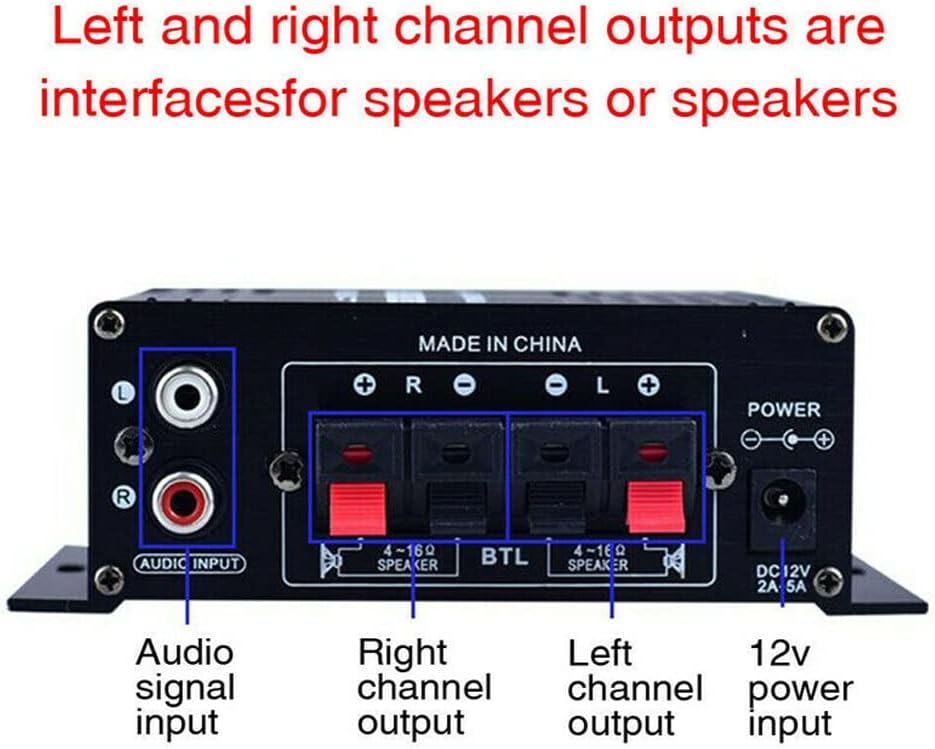 AK-170 Mini HiFi Power Amplification 20W + 20W 2 CH Dual Channel avec - 4