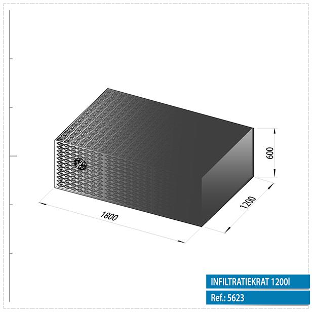 Caisse d'infiltration des eaux de pluie emballé 1200L/GEOTEXTILE SG29/29+AANSL - 2