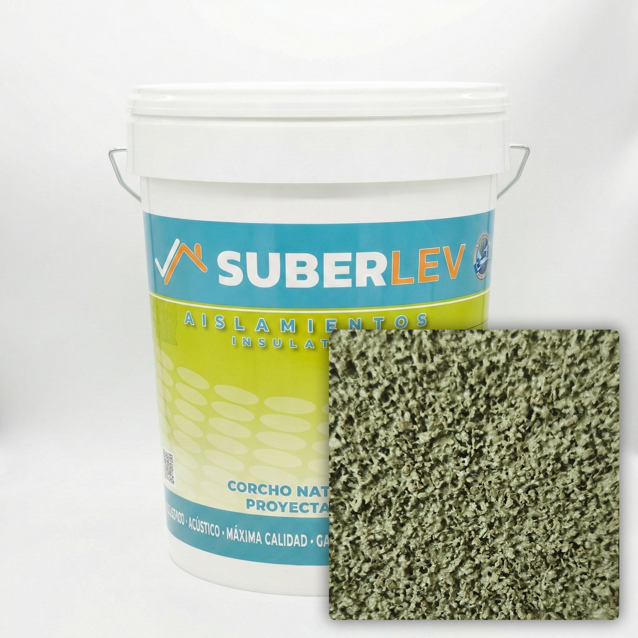 Corcho proyectado cubiertas y fachadas suberlev aislamiento natural térmico acústico e impermeabilización 12kg cp-18 (10 años garantía)