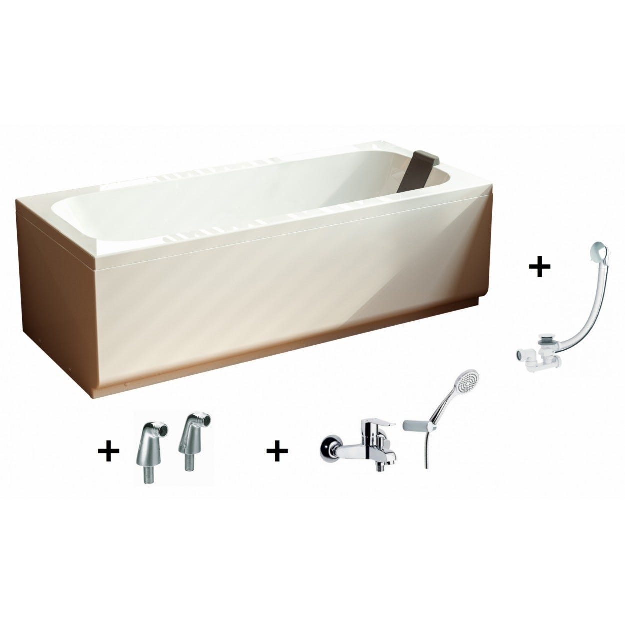 Doporro Baignoire îlot Ovale 170cm Blanc Vicenza604 Acrylique avec Robinetterie 170x78x60 Doporro Baignoire îlot Ovale 170cm Blanc Vicenza604 Acrylique avec Robinetterie 170x78x60