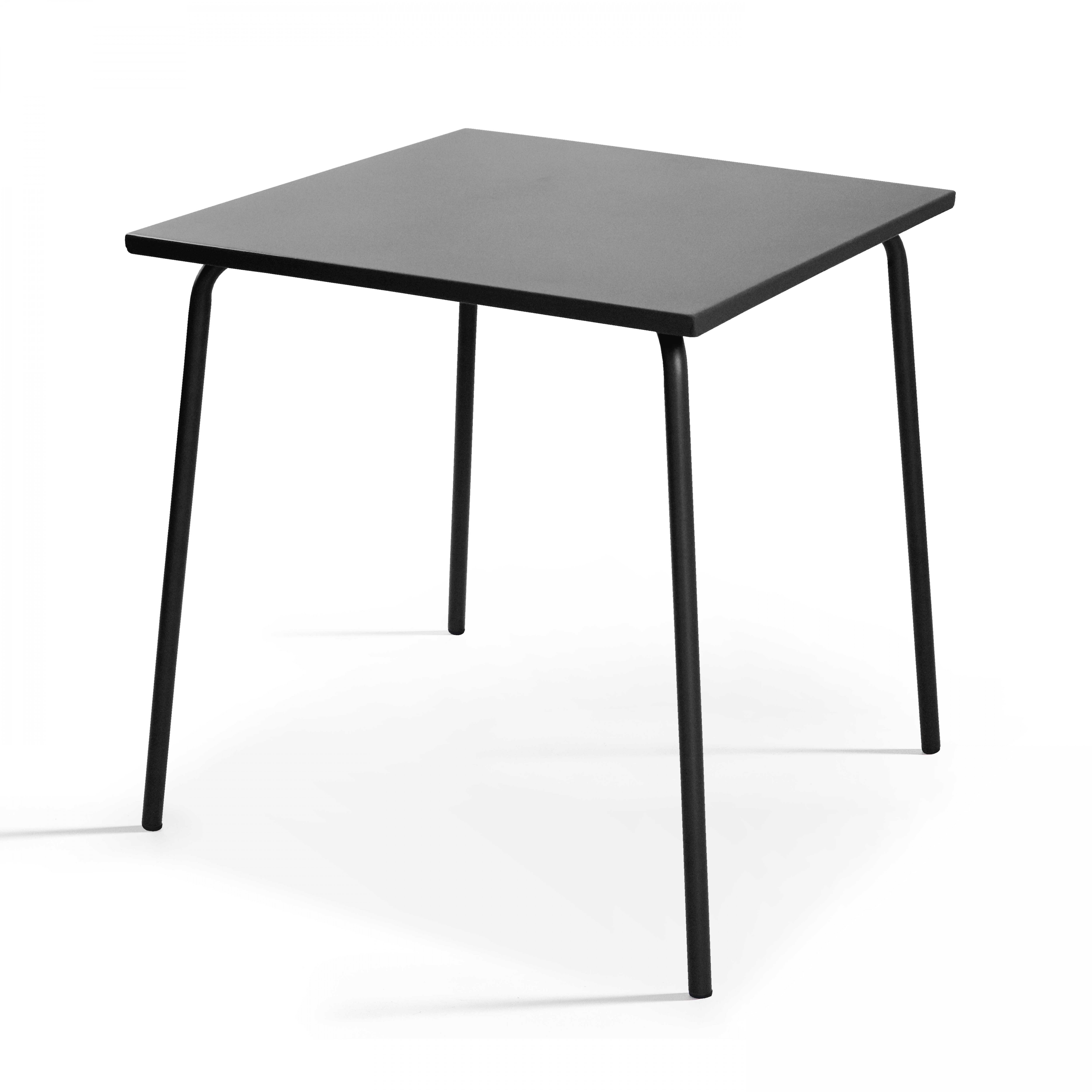 Ensemble table de jardin carrée et 2 fauteuils acier gris , Palavas - Oviala - 2