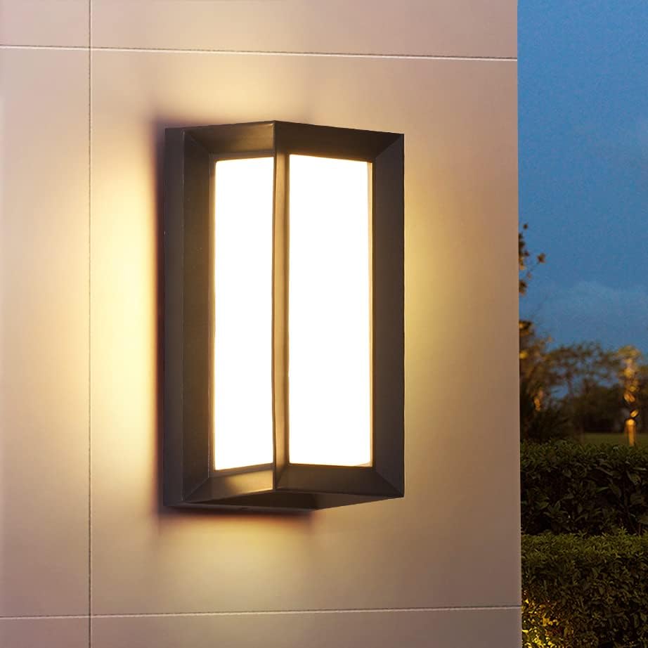 Lampa ścienna LED zewnętrzna lampa ścienna W nowoczesny montaż ścienny wodoodporna czarne oświetlenie ścienne ganku kostka ciepłe światło
