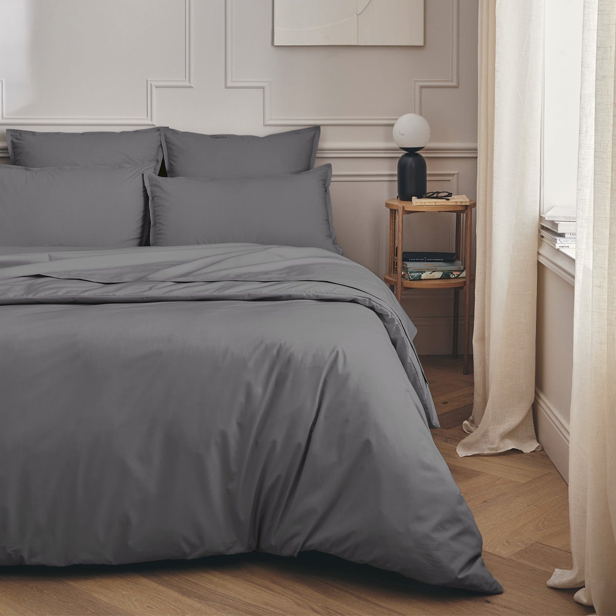 Housse De Couette Vent Du Sud En Percale De Coton 80 Fils, 260x240 Cm, Couleur Cuivre