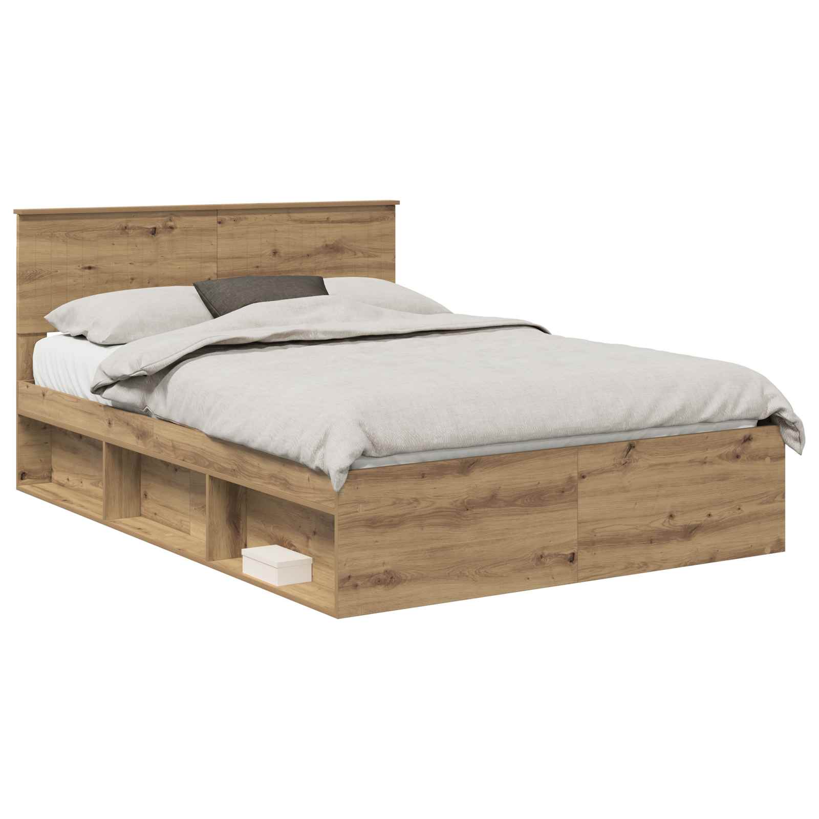 Cadre de lit en pin massif pour la chambre, 135 × 190 cm - 2