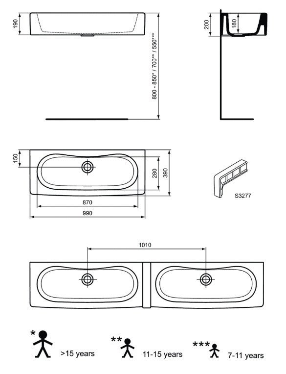 Lavabo 100 x 39 cm - 2